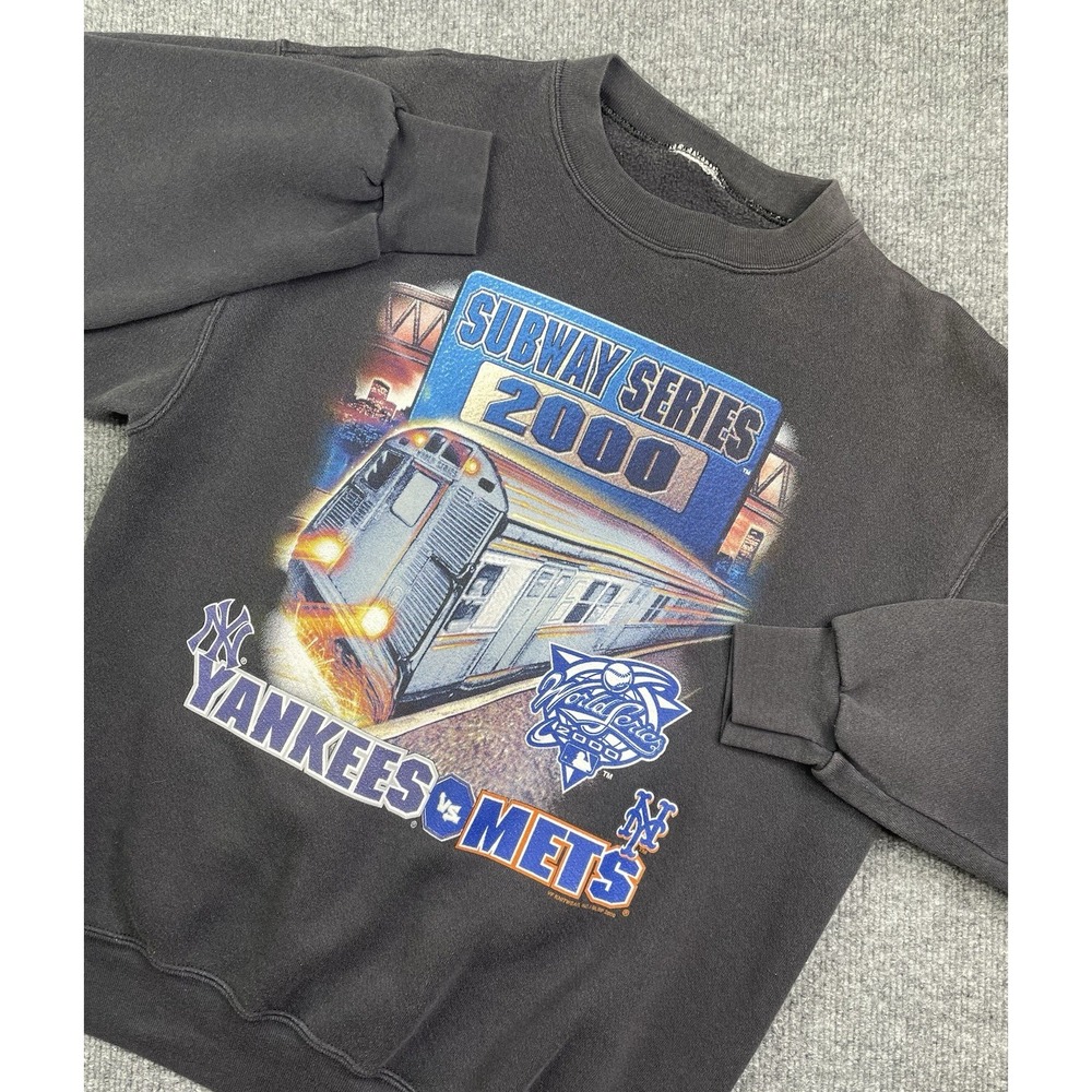 Vintage Y2K Pullover Sweater Unisex M Yankees Vs Mets Subway Series Crew Neck